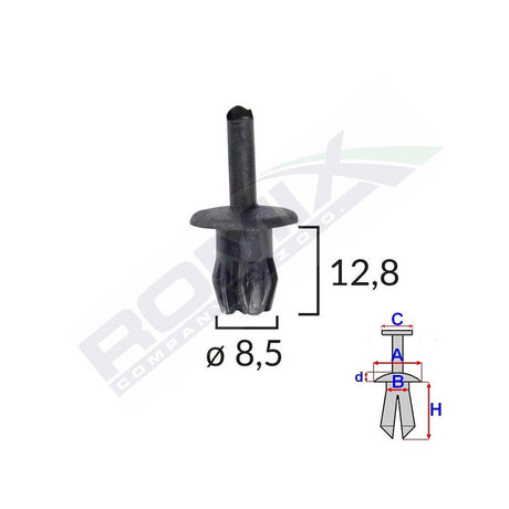 Clips fixare pentru peugeot/vw - negru set 10 buc Romix 20251
