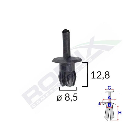 Clips fixare pentru peugeot/vw - negru set 10 buc Romix 20251 – imagine 2
