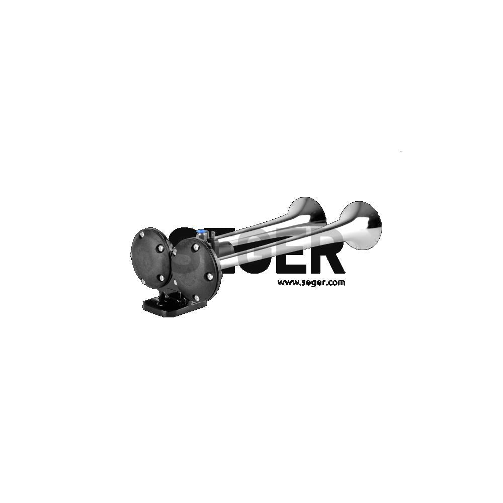 Claxon crom camion cu doua goarne 24V 1A Seger 82AH2400K