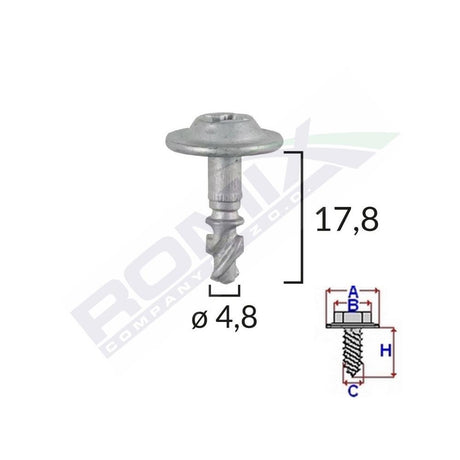 Clips capac motor pentru bmw/audi 4.8X14.8MM - negru set 10 buc Romix C10123