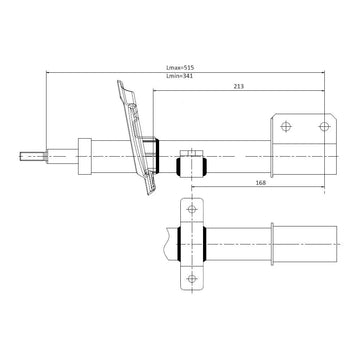 Amortizor fata cu brida h 167 Asam Automotive 76089