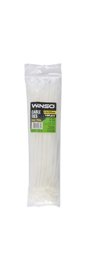Coliere plastic 4,8x300 Alb - Set 100 buc Winso 148300