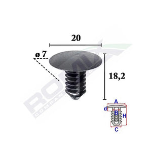 Clips tapiterie pentru grup vag 7X18.2MM negru - set 10 buc Romix C70509 – imagine 2