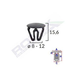 Clips universal negru set 25 buc Romix 10140