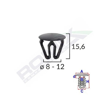 Clips universal negru set 25 buc Romix 10140