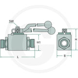 Robinet cu bila hidraulic PISTER BKH 2-12L – M18x1,5 - 81520004