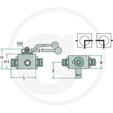 Robinet cu bila hidraulic BKH-3L-15L DN13 M22x1,5 – 81520016