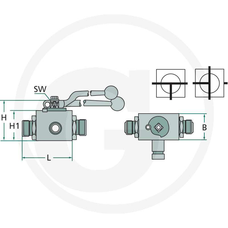 Robinet cu bila hidraulic PISTER DN08 M16x1,5 – BKH-3T-10L - 81520030