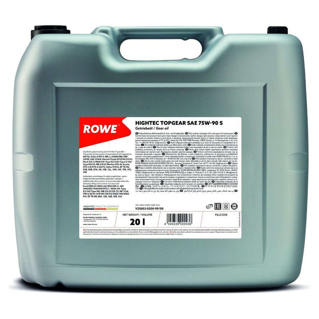 Ulei transmisie rowe hightec topgear sae 75w-90 s 20l 25002020099
