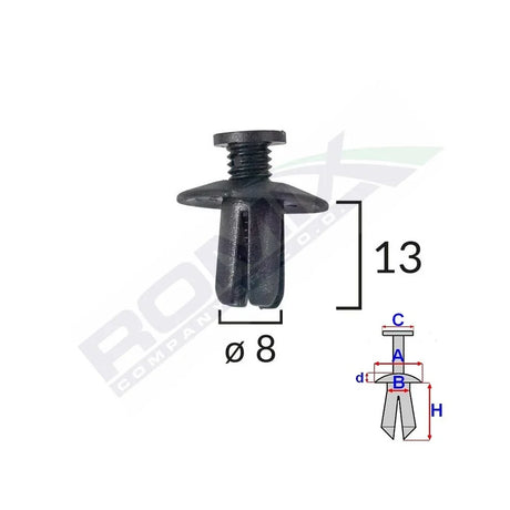 Clips fixare pentru hyundai/kia/mazda - negru set 10 buc Romix 60001 – imagine 2