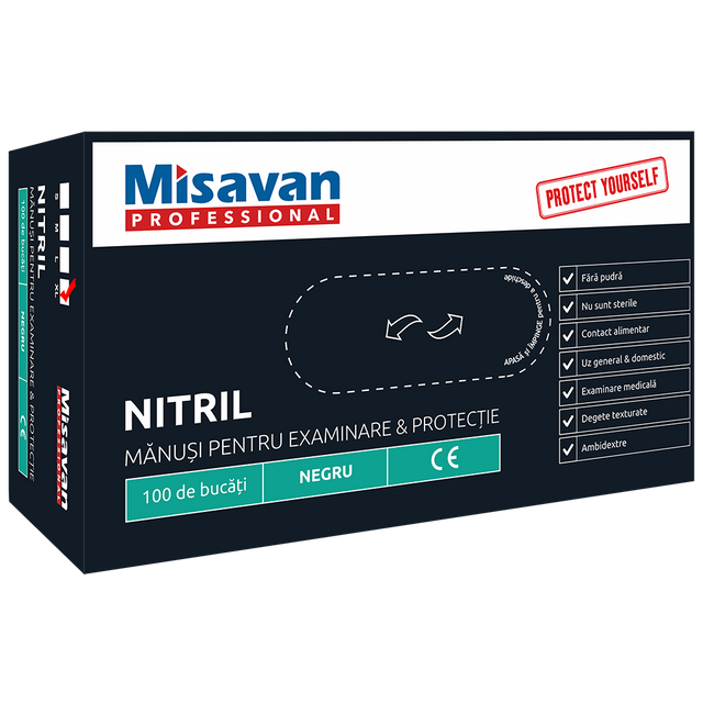 Manusi nitril Misavan, negru XL 90015779