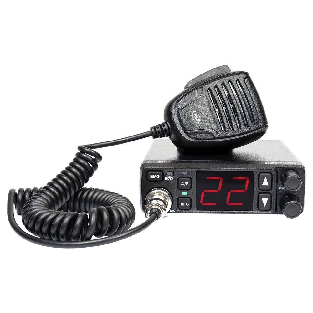 Statie radio cb Pni escort HP 5500, multistandard, 4W, am-fm, 12V/24V, asq, rf gain, mufa de bricheta inclusa PNI-HP5500