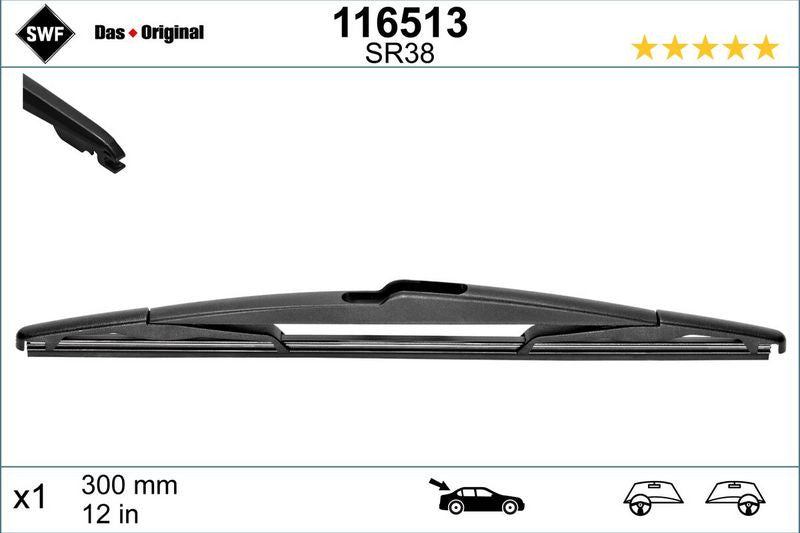 Lamela stergator spate SWF Wiper Rear LHD/RHD 300 mm 116513