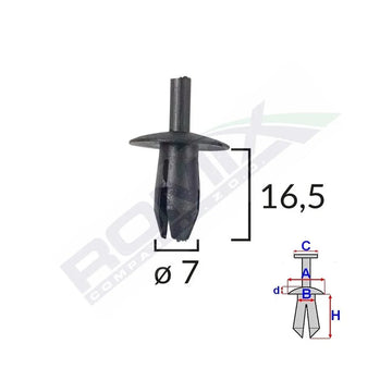 Clips fixare pentru Vw Mercedes - negru set 10 buc Romix 20509