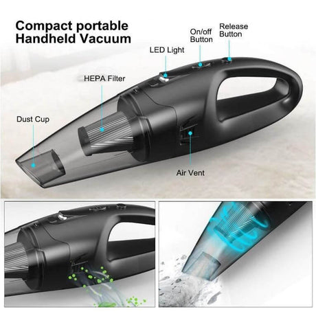 Aspirator de mână fără fir, cu acumulator, pentru casă și mașină, aspirare umedă și uscată, 120W Nigrin 12193437 – imagine 3