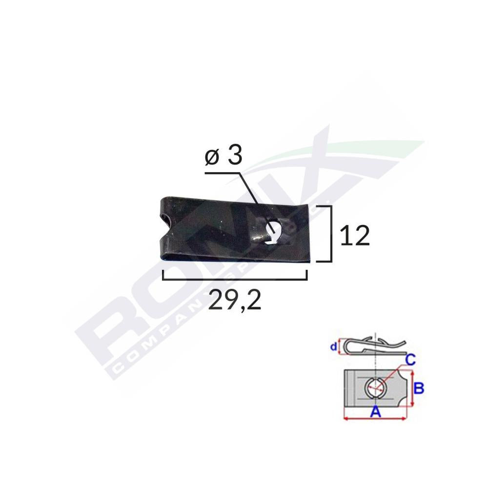 Clips fixare universal - negru set 25 buc Romix 16036