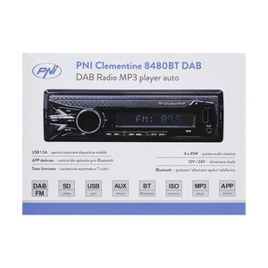 Radio MP3 player auto dab si rds Pni clementine 8480BT 4X45W, 12/24V, cu sd, USB, aux, rca, bluetooth si USB 1.5A PNI-8480BT