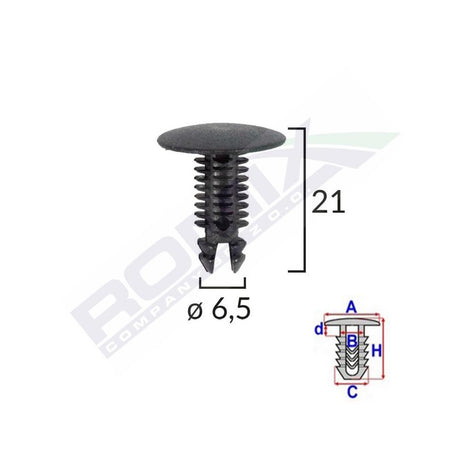 Clips tapiterie pentru citroen/alfa romeo/peugeot - negru set 10 buc Romix 10147