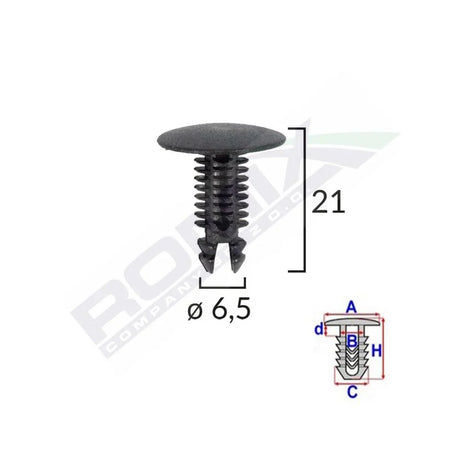 Clips tapiterie pentru citroen/alfa romeo/peugeot - negru set 10 buc Romix 10147 – imagine 2