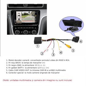 Adaptor camera marsarier originala VW Seat RGB la CVBS navigatie Android