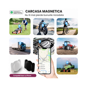 Mini Tracker GPS magnetic compatibil Apple Find My auto si bunuri