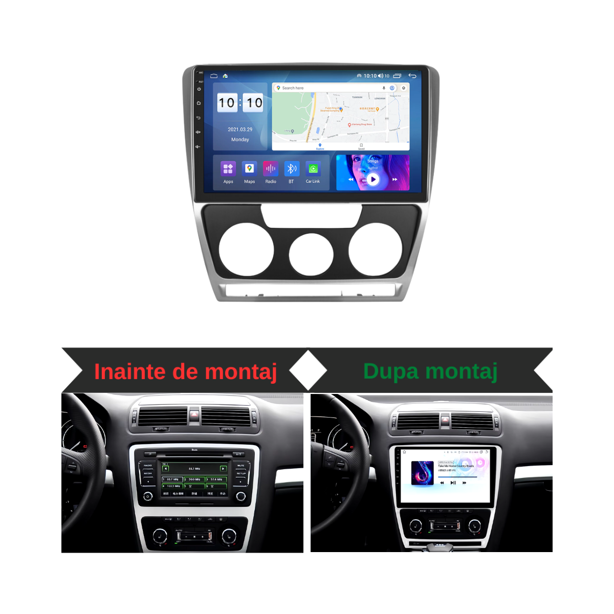 Navigatie auto Android 13 display 9” inch 1gb ram 32gb Skoda Octavia