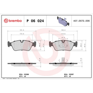 Set placute frana Brembo P 06 024