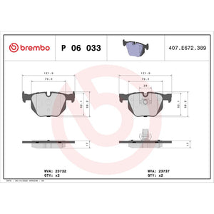 Set placute frana Brembo P 06 033