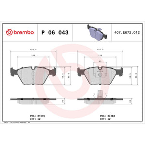 Set placute frana fata Brembo P 06 043
