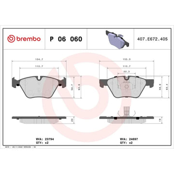 Set placute frana Brembo P 06 060