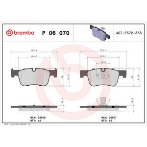 Set placute frana fata Brembo P 06 070