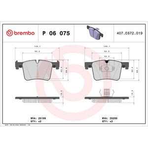 Set placute frana Brembo P 06 075