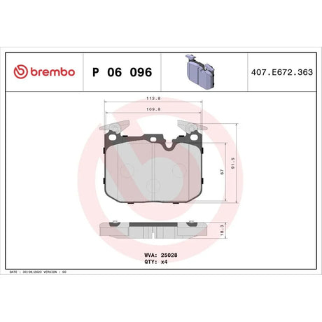 Set placute frana Brembo P 06 096