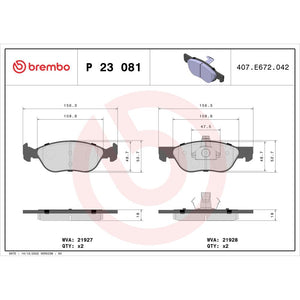 Set placute frana Brembo P 23 081