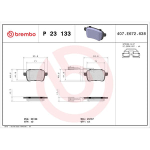 Set placute frana Brembo P 23 133