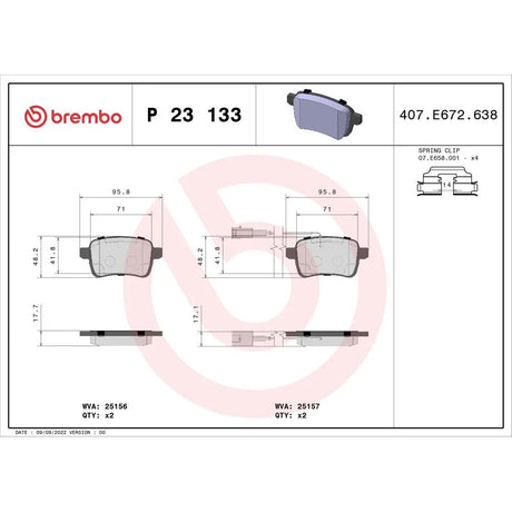 Set placute frana Brembo P 23 133