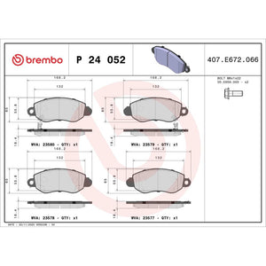 Set placute frana fata Brembo P 24 052