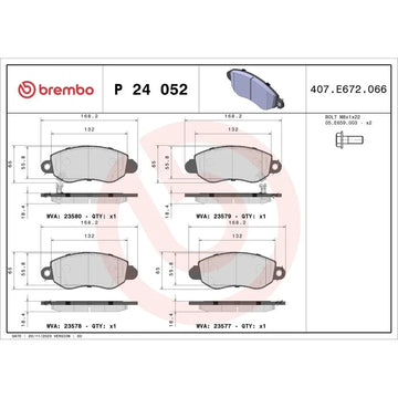 Set placute frana fata Brembo P 24 052