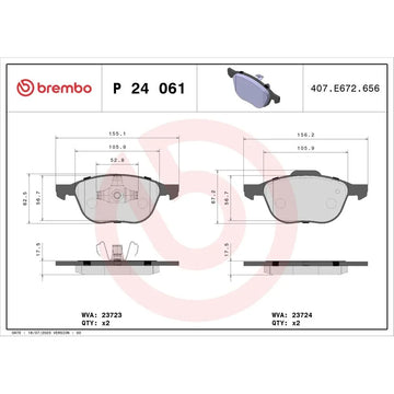 Set placute frana Brembo P 24 061