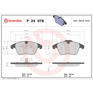 Set placute frana Brembo P 24 076
