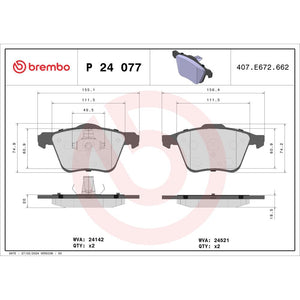 Set placute frana Brembo P 24 077