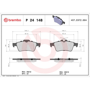 Set placute frana Brembo P 24 148