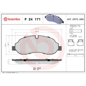 Set placute frana Brembo P 24 171