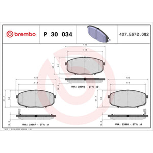 Set placute frana Brembo P 30 034