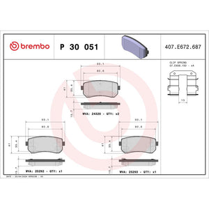 Set placute frana spate Brembo P 30 051
