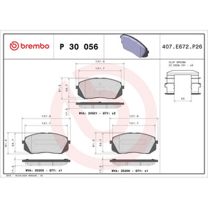 Set placute frana Brembo P 30 056
