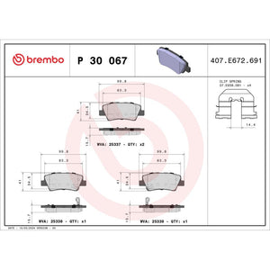 Set placute frana Brembo P 30 067
