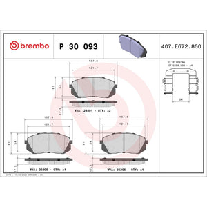 Set placute frana fata Brembo P 30 093