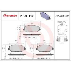 Set placute frana fata Brembo P 30 110