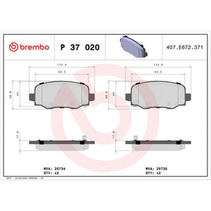 Set placute frana Brembo P 37 020